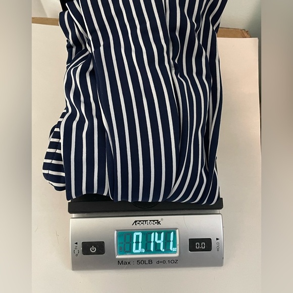 Monteau Navy Blue and white Striped Jumpsuit size M - Picture 9 of 11